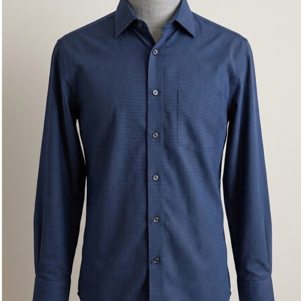 Robert Talbott Best of Class Mens Blue Pattern Button Down Shirt 100% Cotton